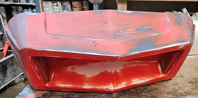 RXL hood nose, partially sanded